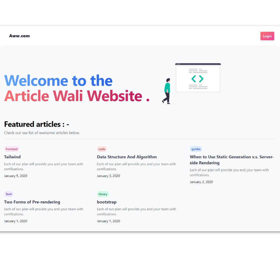 Article Wali Website